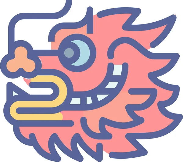 Dragon Dance Chinese New Year Icon Chinese New Year Year — 스톡 벡터