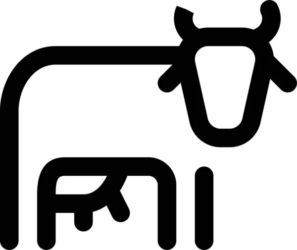奶牛躯体图标 轮廓风格 — 图库矢量图片