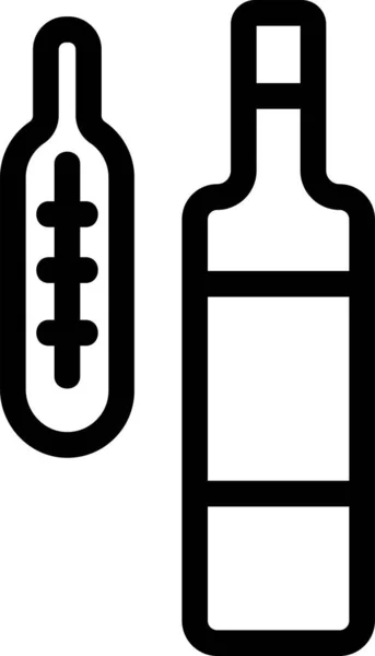 Icono Vidrio Clásico Alcohol Estilo Esquema — Vector de stock