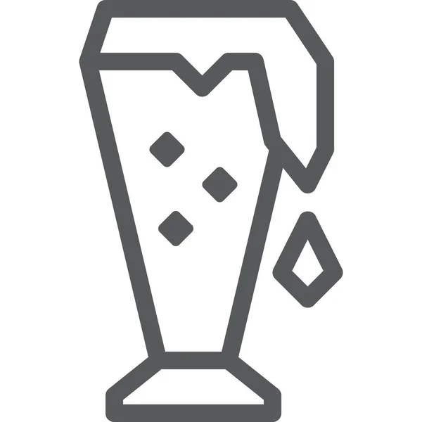 Icône Alcool Verre Bière Dans Style Outline — Image vectorielle