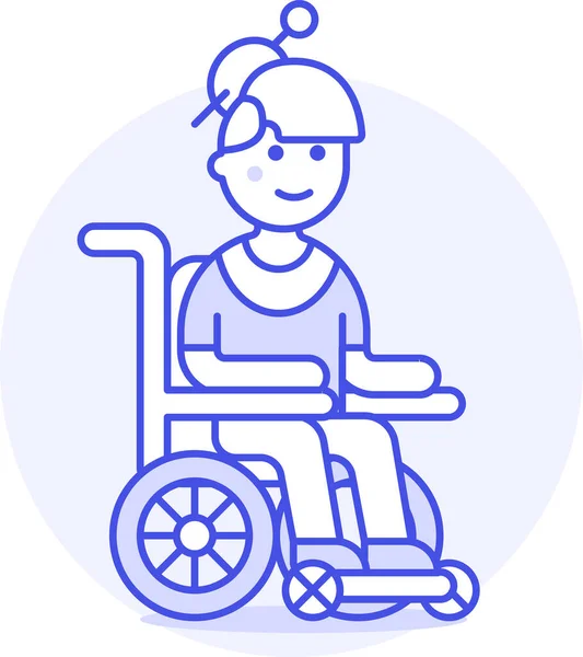 Aid Disability Female Icon Filled Outline Style — Stock Vector