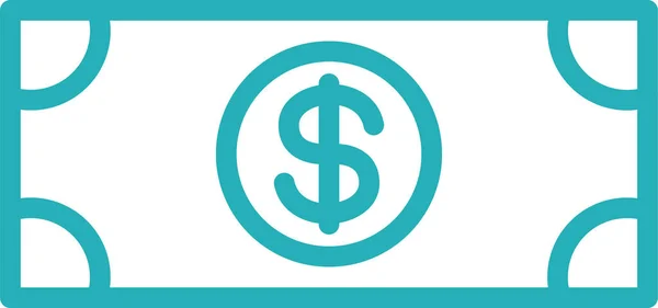 Dollar Bargeld Symbol Umrissstil — Stockvektor