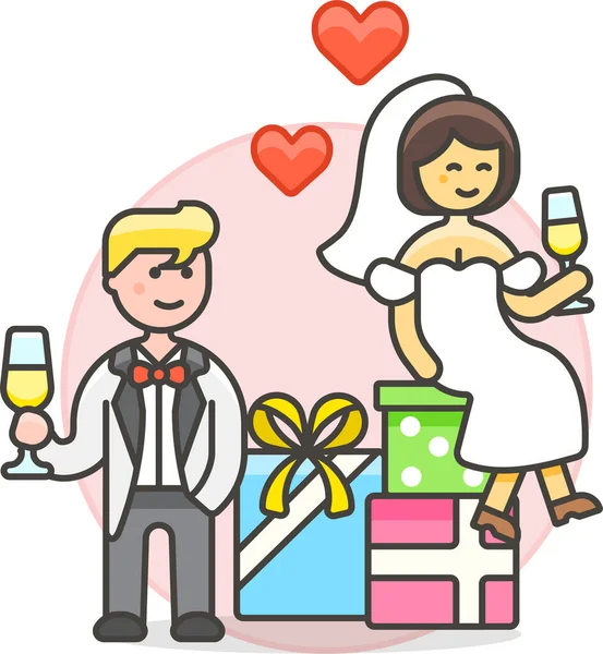 Γαμπρός Γάμο Σύζυγος Εικονίδιο Στην Κατηγορία Αγάπη Ειδύλλιο — Διανυσματικό Αρχείο