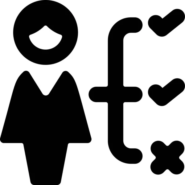 Single Vrouw Acties Pictogram Solide Stijl — Stockvector