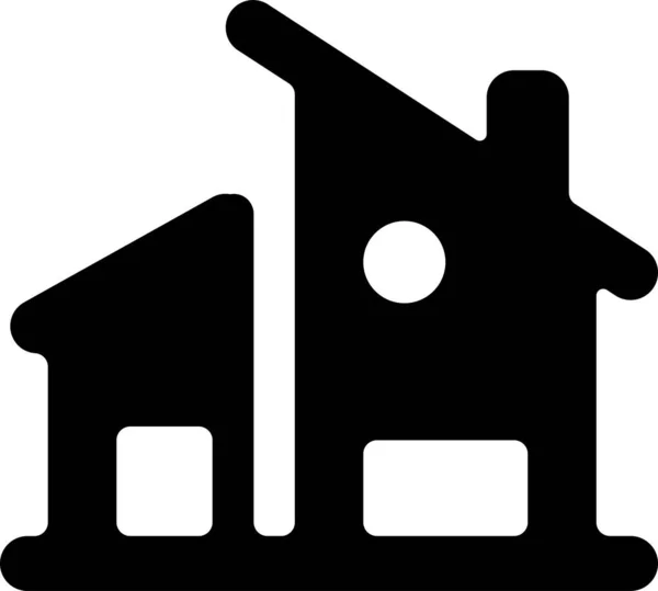 House Ikon Jendela Modern Dalam Gaya Solid - Stok Vektor