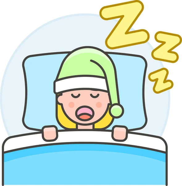 Bed Deep Female Icon — Stock Vector