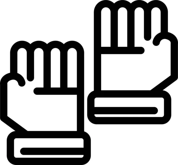 Handschuh Handschuhe Torwart Ikone Outline Stil — Stockvektor