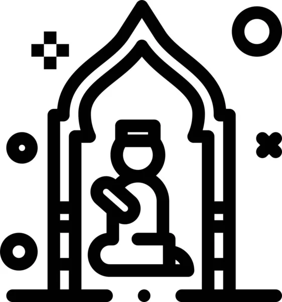 Икона Масджида Обтекаемом Стиле — стоковый вектор