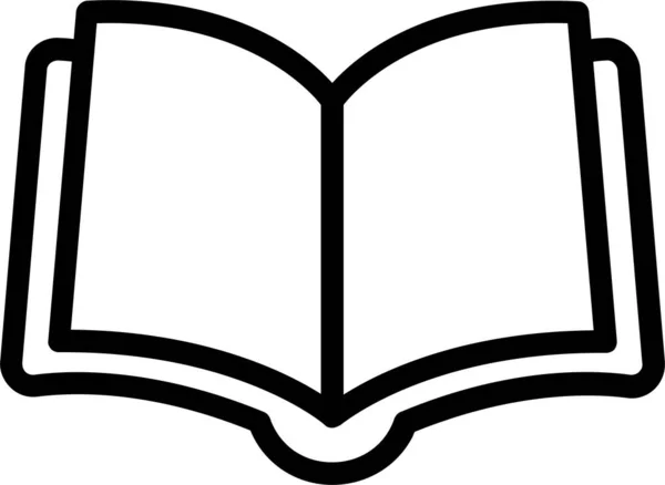Икона Книжного Обучения Стиле Очертаний — стоковый вектор