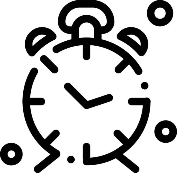 Alarma Icono Del Reloj Alerta Estilo Del Esquema — Vector de stock