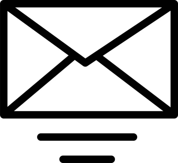 Mail Icône Texte Dans Style Contour — Image vectorielle