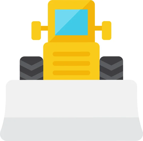 Bulldozer Flat Vehicles Modes Transportation Icon Flat Style — Stock Vector