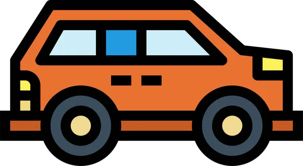 Icono Transporte Automóviles Estilo Contorno Lleno — Vector de stock