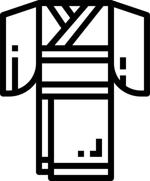 Aziatische Kleding Japan Pictogram Omtrek Stijl — Stockvector