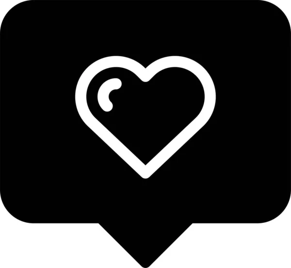 Chat Info Amour Icône Dans Style Solide — Image vectorielle
