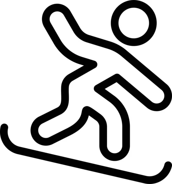 Atleet Boord Menselijk Pictogram Omtrek Stijl — Stockvector