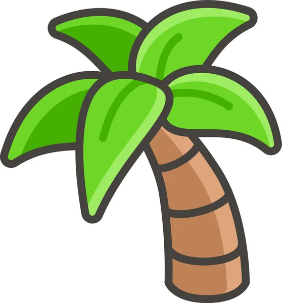 棕榈树填充 轮廓图标填充 轮廓风格 — 图库矢量图片
