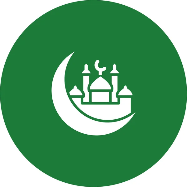 Ημισέληνο Τέμενος Εικονίδιο Στυλ Σήμα — Διανυσματικό Αρχείο