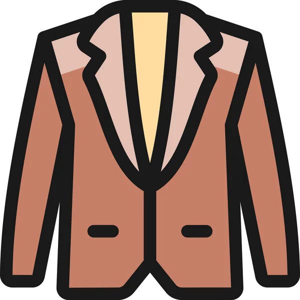 Icono Del Esquema Rellenado Chaqueta Estilo Esquema Rellenado — Vector de stock