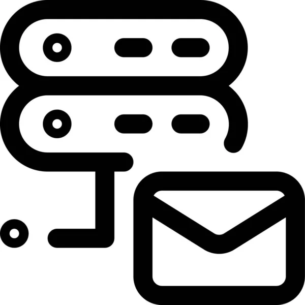 Server Mail Internet Icon Outline Style — Stock Vector