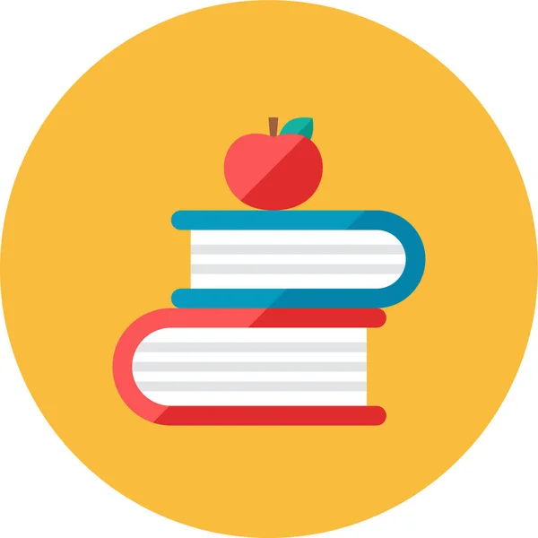 Βιβλία Επίπεδη Εκπαίδευση Σχολείο Μάθηση Εικονίδιο Επίπεδο Στυλ — Διανυσματικό Αρχείο