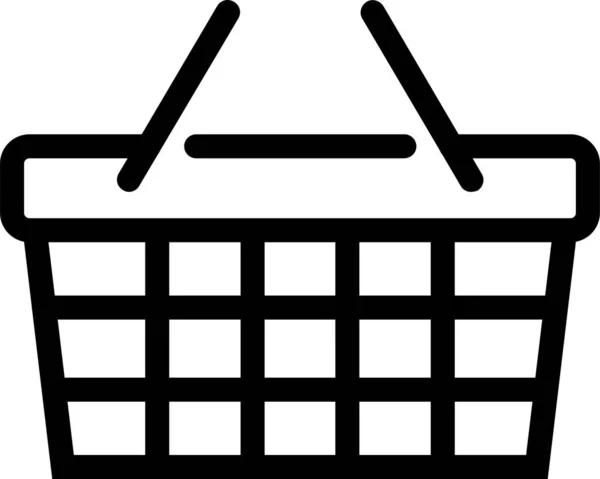 篮筐食物图标 轮廓风格 — 图库矢量图片