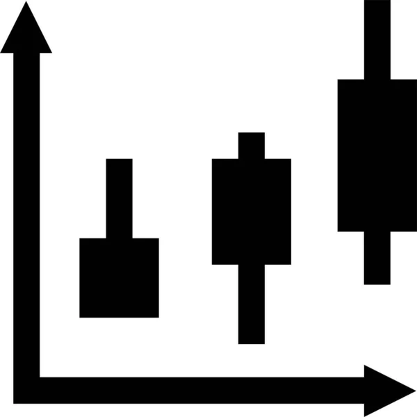 Barra Analítica Icono Gráfico Estilo Sólido — Archivo Imágenes Vectoriales