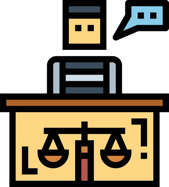 Avatar Defendant Man Icon Filled Outline Style — Stock Vector