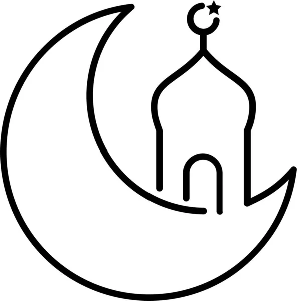 Religião Lua Ícone Mesquita Categoria Ramadã Eid — Vetor de Stock