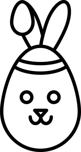 ウサギのイースターロビットアイコンのアウトラインスタイル — ストックベクタ