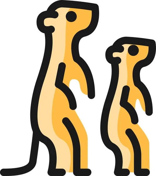 Meerkat Filled Outline Icon Icon Filled Outline Style — Stock Vector