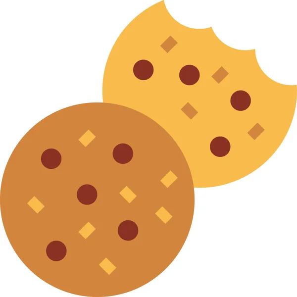 Icône Dessert Biscuit Boulangerie Dans Style Plat — Image vectorielle