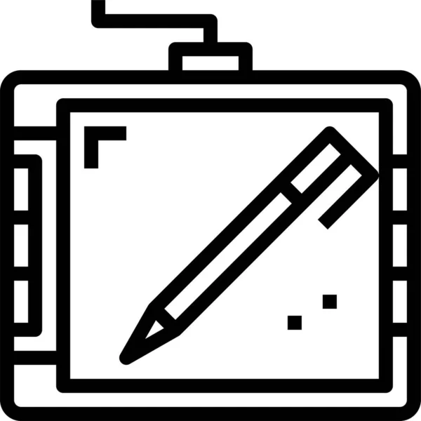 Kreslení Grafické Ilustrace Ikony Stylu Osnovy — Stockový vektor