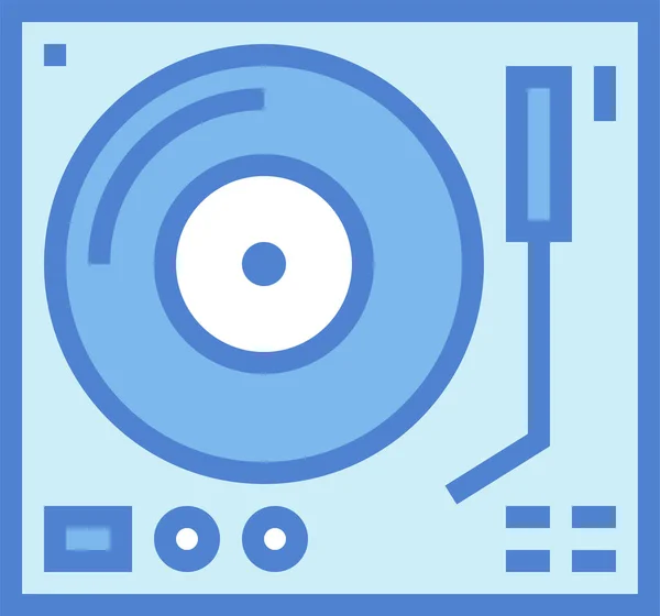 Icono Del Reproductor Música Estilo Contorno Lleno — Vector de stock