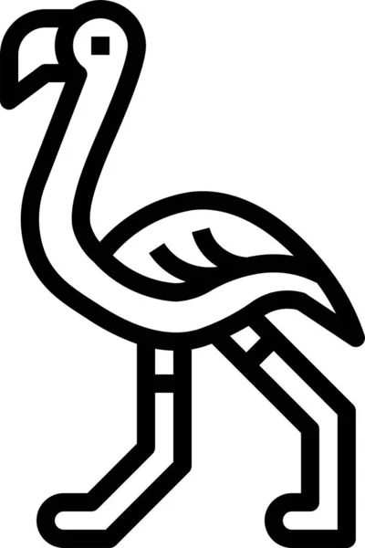 Vogel Flamingo Tierwelt Ikone — Stockvektor