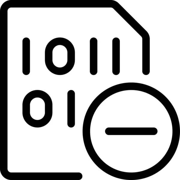 Значок Файла Двійкового Коду Стилі Контурів — стоковий вектор
