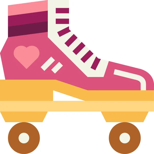 Roller Shoe Skate Icono Categoría Bebés Niños Infancia — Vector de stock