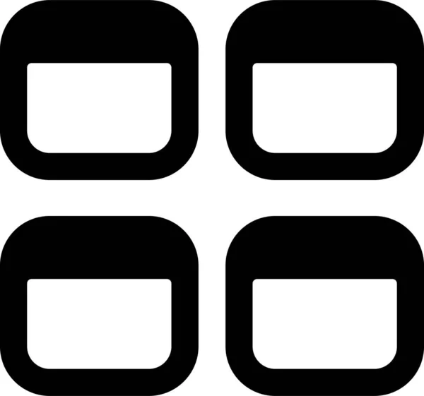 App Fenêtre Quatre Icône Dans Style Solide — Image vectorielle
