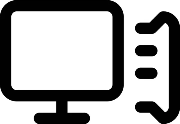 Bureaublad Elektronica Display Icoon Grote Lijnen — Stockvector