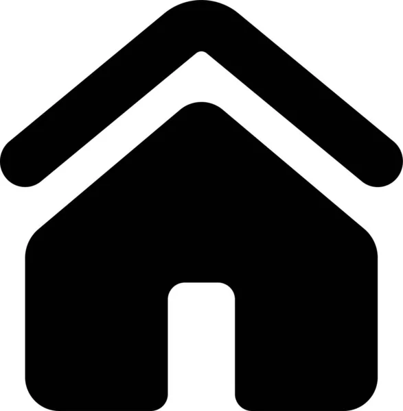 Telhado Quadrado Ícone Casa Estilo Sólido — Vetor de Stock