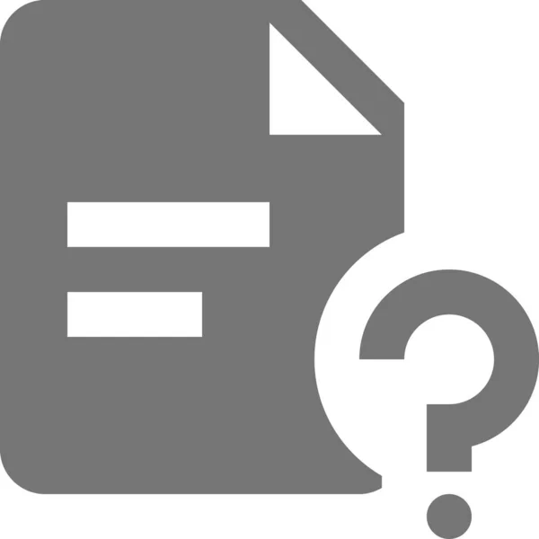 Datei Frage Hilfe Symbol Solidem Stil — Stockvektor