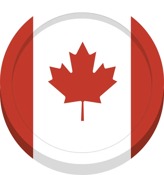 Bandera Canadá Icono Canadiense Estilo Plano — Archivo Imágenes Vectoriales