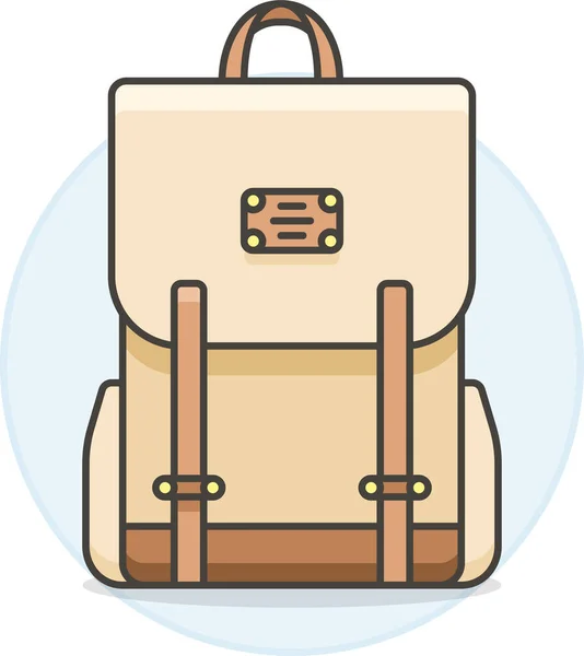 Accessory Bagpack Brown Icon Filled Outline Style — Stock Vector