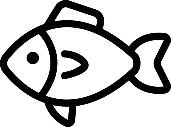 鱼肉烹饪日本食物图标的轮廓风格 — 图库矢量图片