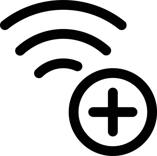 Wifi Hinzufügen Drahtlose Symbol Umriss Stil — Stockvektor