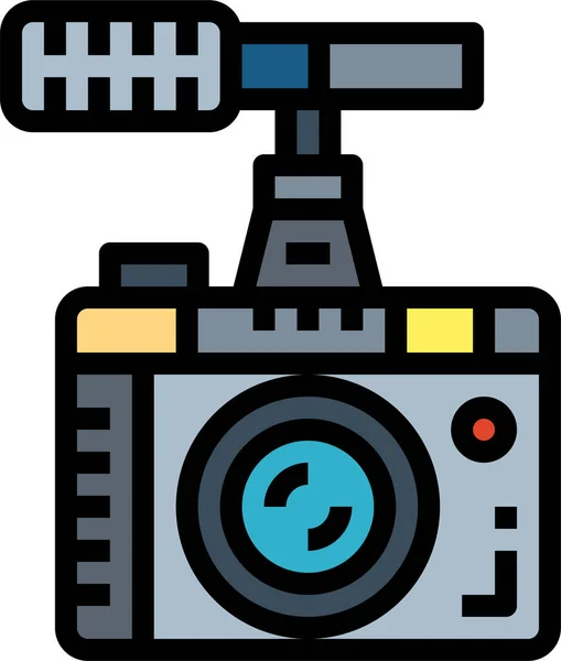 Camera Entertainment Film Icon Sound Music Category — Stock Vector