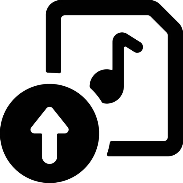 Audio Datei Upload Symbol Solidem Stil — Stockvektor