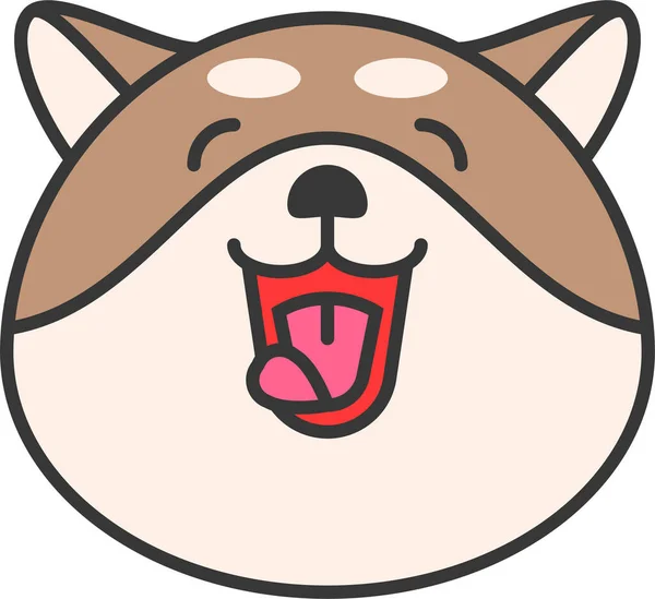 Animal Chien Emoji Icône Dans Style Contour Rempli — Image vectorielle