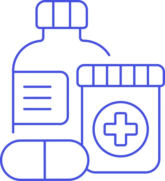 Μπουκάλι Κάψουλα Εικονίδιο Φάρμακο Νοσοκομεία Κατηγορία Υγειονομικής Περίθαλψης — Διανυσματικό Αρχείο