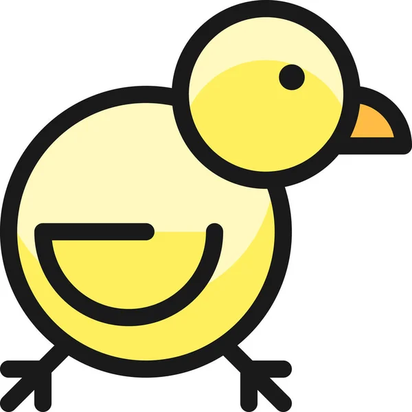 Chick Filled Outline Icono Estilo Contorno Lleno — Vector de stock